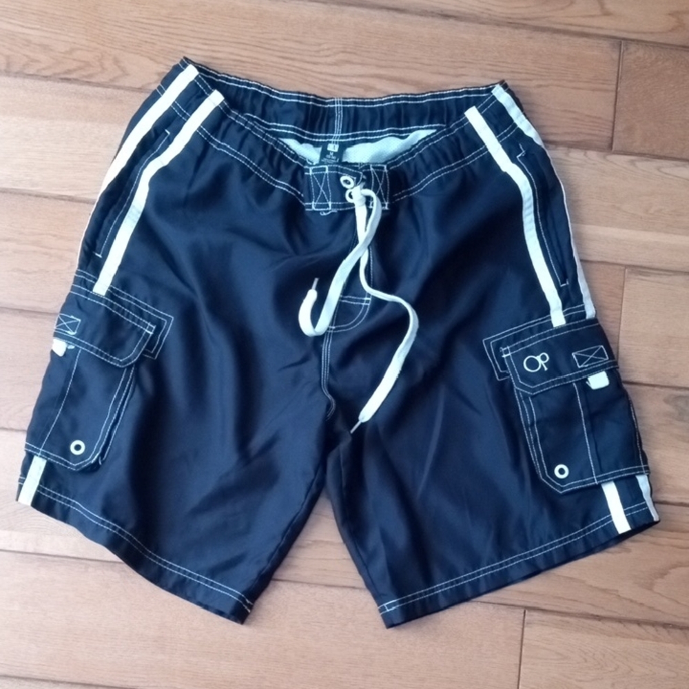 OP Men's Black and White Board Shorts